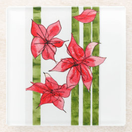 FUN AND FABULOUS POINSETTA CHRSITMAS COASTER GLASUNTERSETZER