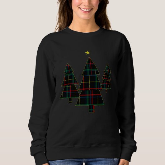 Fun and Festive Plaid Christmas Tree Holiday Sweatshirt (Vorderseite)