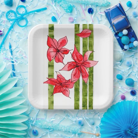 FUN AND FESTIVE SQUARE  PAPER PLATE PAPPTELLER (Party)