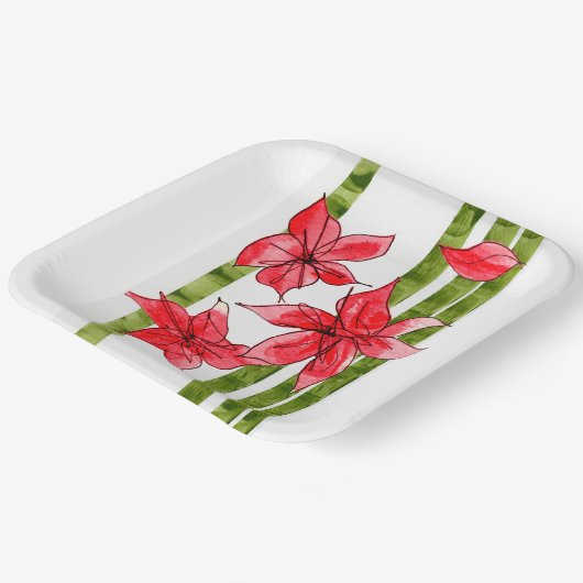 FUN AND FESTIVE SQUARE  PAPER PLATE PAPPTELLER (Gewinkelt)