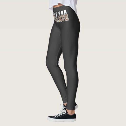 Fun And Funky Running For Chocolate Text Design Leggings (Links)