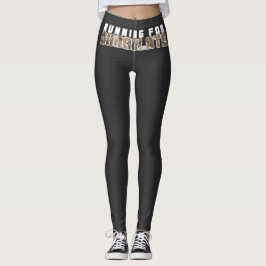 Fun And Funky Running For Chocolate Text Design  Leggings