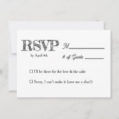 Fun and Simple Black and White Wedding RSVP Einladung (Vorderseite)