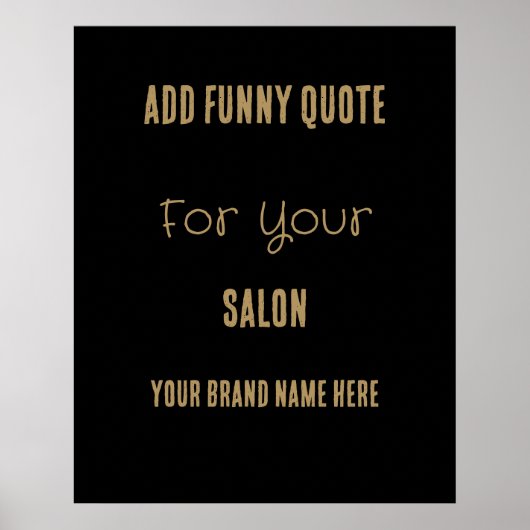 Fun-Angebot für Ihren Salon Gold Black Post Poster (Vorne)