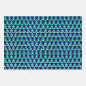 Fun Angesagt Dark Azure Blue Lime Green Trees Art Geschenkpapier Set (Vorderseite)