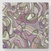 Fun Angesagtes Lila Violet Schwarzes Mosaik Art Mu Steinuntersetzer (Vorderseite)