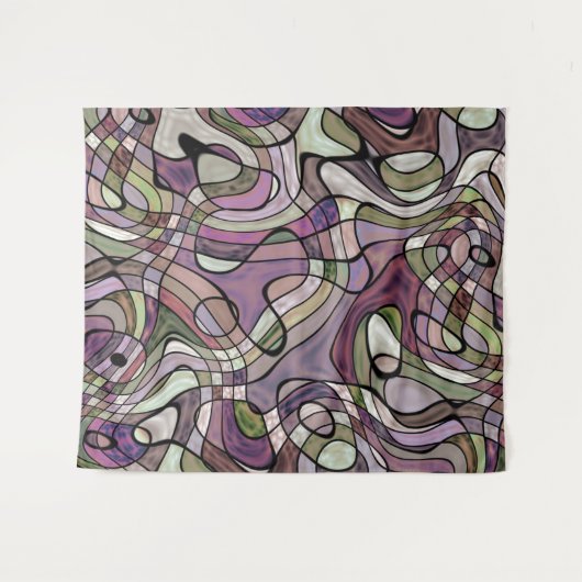 Fun Angesagtes Lila Violet Schwarzes Mosaik Art Mu Wandteppich (Vorderseite (Horizontal))