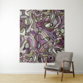 Fun Angesagtes Lila Violet Schwarzes Mosaik Art Mu Wandteppich (Beispiel)