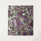 Fun Angesagtes Lila Violet Schwarzes Mosaik Art Mu Wandteppich (Vorderseite)