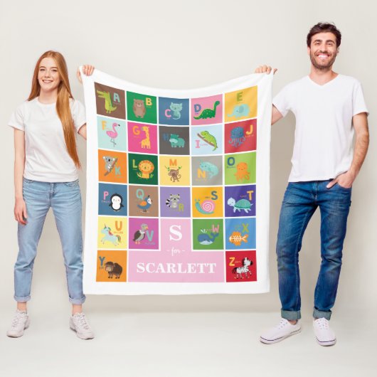 Fun Animal Alphabet Kids Room Baby Girl Kinderzimm Fleecedecke (Beispiel)