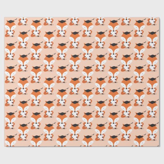 Fun Animal Fox Abschluss Geschenkpapier (Flach)
