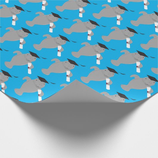 Fun Animal Manate Abschluss Geschenkpapier (Ecke)