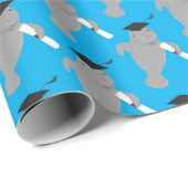 Fun Animal Manate Abschluss Geschenkpapier (Rolleneckpunkt)