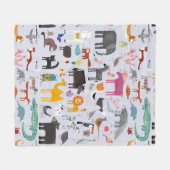Fun Animal Menagerie Fleecedecke (Vorderseite (Horizontal))