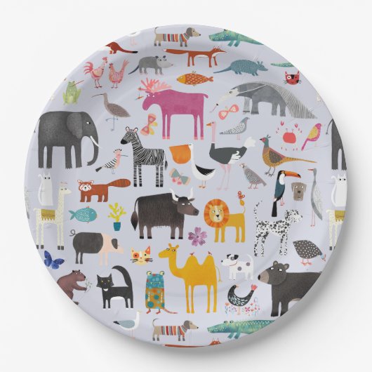 Fun Animal Menagerie Pappteller (Vorderseite)