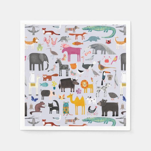 Fun Animal Menagerie Serviette (Vorderseite)