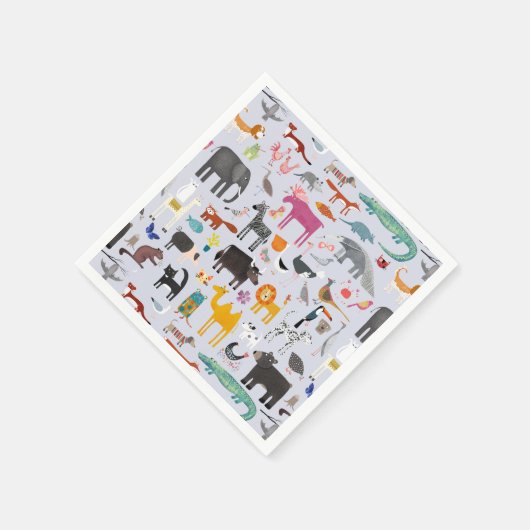 Fun Animal Menagerie Serviette (Ecke)