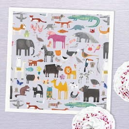 Fun Animal Menagerie Serviette