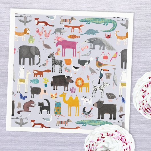 Fun Animal Menagerie Serviette