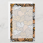 Fun-Animal-Muster Herzen Briefpapier (Vorne/Hinten)