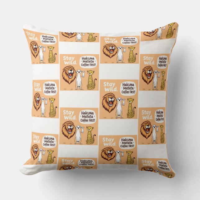 Fun Animal Safari Thema Kissen (Vorderseite)