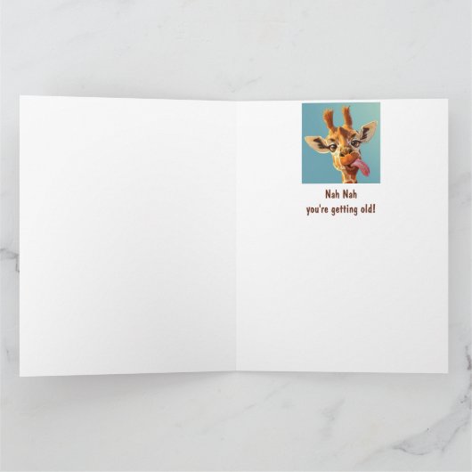 Fun Animal Spaß Giraffe Geburtstag Karte (Innenseite)