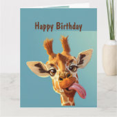 Fun Animal Spaß Giraffe Geburtstag Karte (Vorderseite)