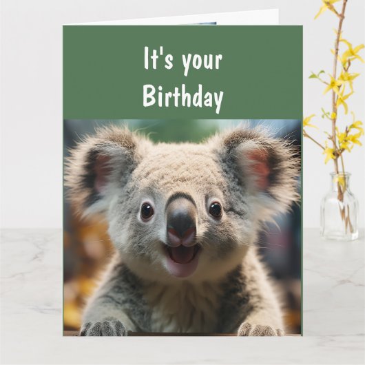 Fun Animal Spaß Koala Koality Fun Karte (Gelbe Blume)