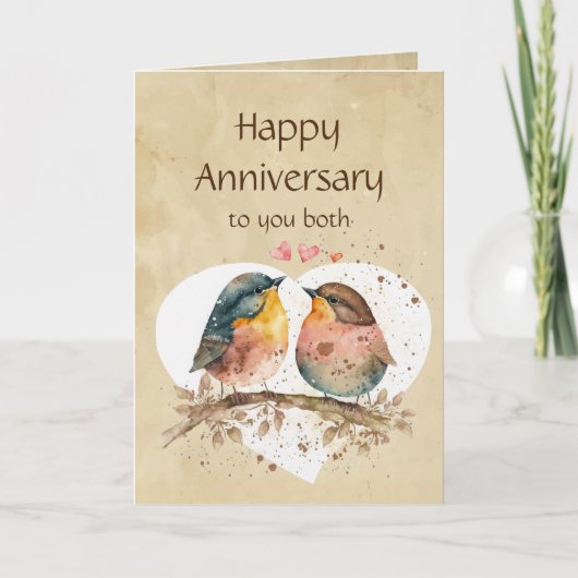 Fun Anniversary to Both Love bird Humor Karte (Vorderseite)