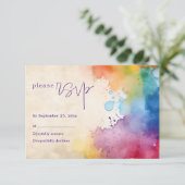 Fun Anstrich Spritzen Hochzeit rsvp Karte (Stehend Vorderseite)