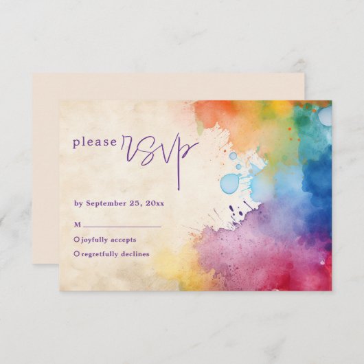 Fun Anstrich Spritzen Hochzeit rsvp Karte (Vorne/Hinten)