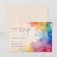 Fun Anstrich Spritzen Hochzeit rsvp Karte