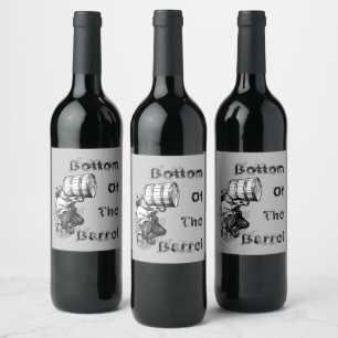 Fun Antique Style Unten des Barrel Rezept Vino Weinetikett
