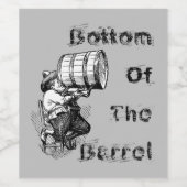 Fun Antique Style Unten des Barrel Rezept Vino Weinetikett (Einzelnes Label)