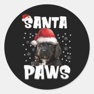 Fun Apoo Weihnachtslicht Tree Dog Lover Xmas Runder Aufkleber
