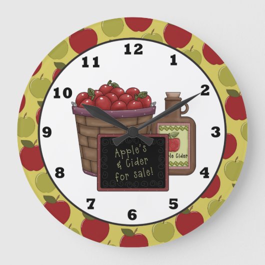 Fun Apple Fruit Kitchen Wanduhr (Vorderseite)