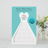 Fun Aqua Brautparty Word Games (Stehend Vorderseite)