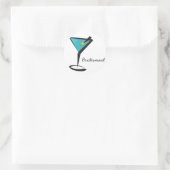 Fun Aqua Martini Runder Aufkleber (Tasche)