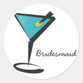Fun Aqua Martini Runder Aufkleber (Vorderseite)