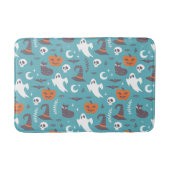 Fun Aquamarin Doodle Halloween Muster Badematte (Vorderseite)