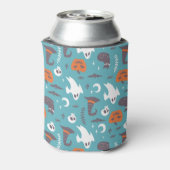 Fun Aquamarin Doodle Halloween Muster Dosenkühler (Kanne Rückseite)
