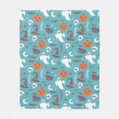 Fun Aquamarin Doodle Halloween Muster Fleecedecke (Vorderseite)