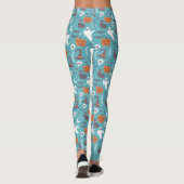Fun Aquamarin Doodle Halloween Muster Leggings (Rückseite)