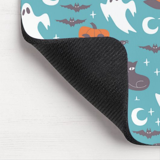 Fun Aquamarin Doodle Halloween Muster Mousepad (Ecke)