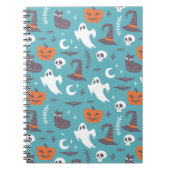Fun Aquamarin Doodle Halloween Muster Notizblock (Vorderseite)