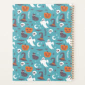 Fun Aquamarin Doodle Halloween Muster Planer (Rückseite)