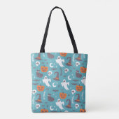 Fun Aquamarin Doodle Halloween Muster Tasche (Rückseite)