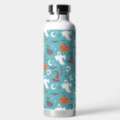 Fun Aquamarin Doodle Halloween Muster Trinkflasche (Rechts)