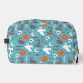 Fun Aquamarin Doodle Halloween Muster Waschbeutel (Vorderseite)