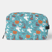 Fun Aquamarin Doodle Halloween Muster Waschbeutel (Rückseite)